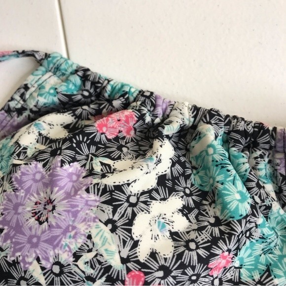 NWT Time and Tru Two Piece Bathing Suit Print Top Black Cutout Bottom Womens XL - Picture 7 of 16